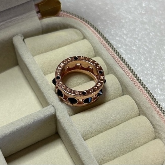 MIMCO Rose Gold Toned Black Studded Ring - Picture 6 of 6